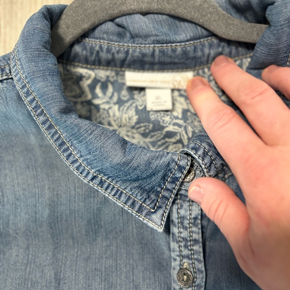 Westport 1962 Chambray Denim Button-Up Shirt – Blue – Womens - Picture 5 of 6